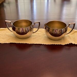 Empire Craft silver plate sugar and creamer bowls.
